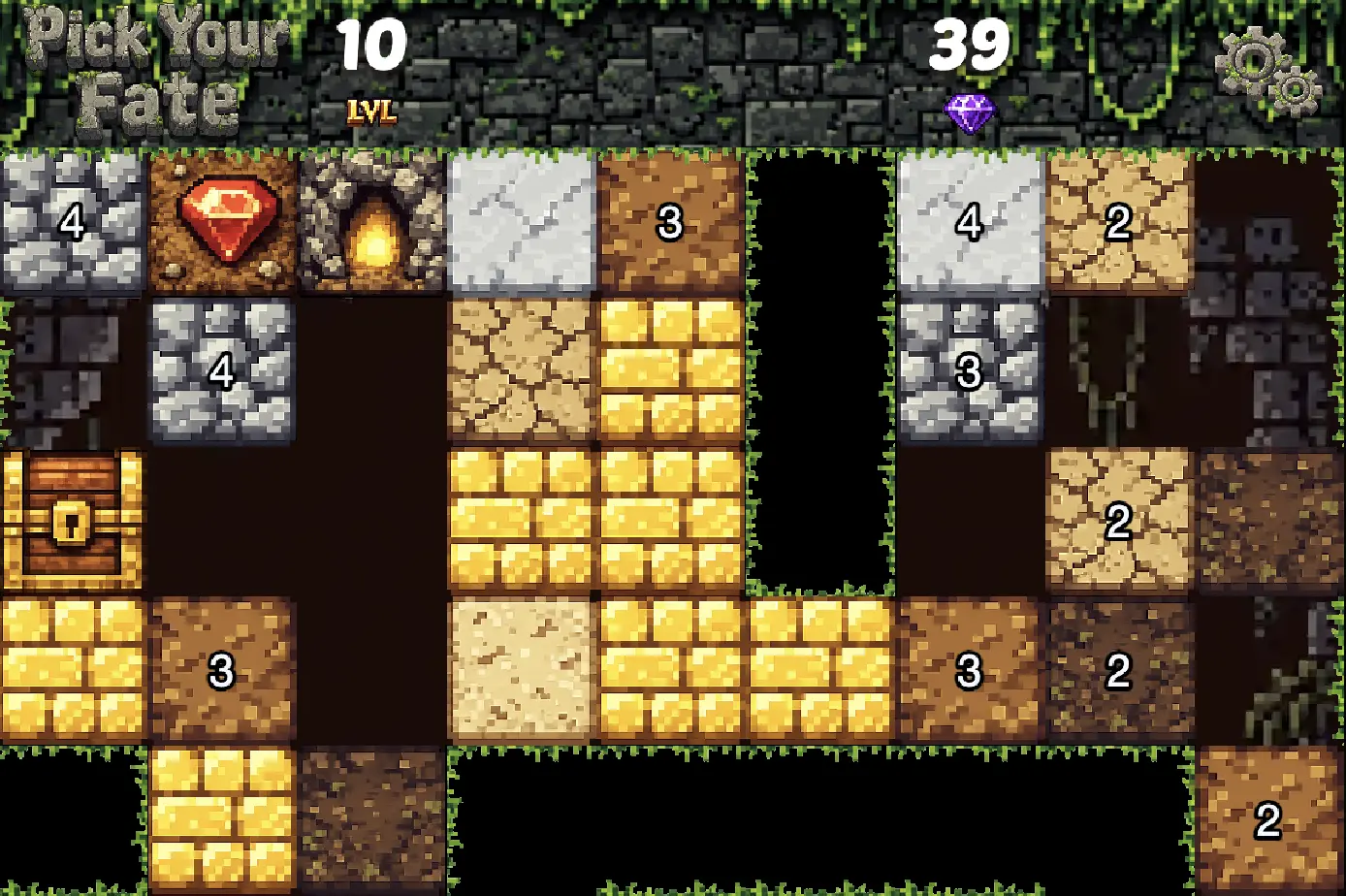 Pick Your Fate - Dig for treasure. Survive the cave. Don’t get greedy.